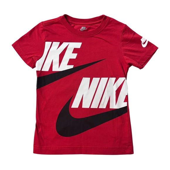 Nike Other - Nike T-Shirt Kids 4-5 Red Double Swoosh Graphic Short Sleeve Cotton Blend Tee